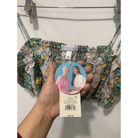 RHODE For target Green crop top Cottagecore  M - Picture 6 of 8